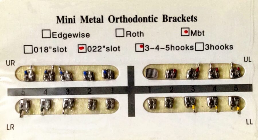 MINI METAL ORTHODONTIC BRACKETS